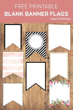 printable blank banner flags with flowers on them