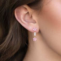 Push the petal to the metal in our Pink Petal Dangle Earrings. These earrings will help you bloom beautifully everywhere you go! Feminine Drop Earrings With 3d Flowers, Dangle Flower Earrings With 3d Flowers, Teardrop Earrings With Flower Charm, Rose Gold Petal Earrings, Feminine Flower Earrings With Flower Charm, Feminine 3d Flower Earrings, Dainty 3d Flower Earrings, Feminine Dangle Flower Earrings, Petal-shaped Jewelry With Matching Earrings