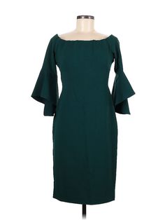 Chelsea28 Cocktail Dress Size: 6 Teal Dresses - used. 97% POLYESTER, 3% SPANDEX, Midi, Boatneck, Midi/Calf Length, 3/4 Sleeve | Chelsea28 Cocktail Dress: Teal Dresses - Size 6 Formal Green Bodycon Midi Dress, Green Bodycon Midi Dress For Formal Occasions, Formal Green Stretch Midi Dress, Green Midi Length Bodycon Dress For Formal Occasions, Green Sheath Midi Dress For Brunch, Green Sheath Midi Dress With Stretch, Green Stretch Sheath Midi Dress, Teal Dresses, Teal Dress