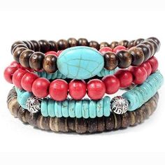 These are our best selling Leather, Bead and Hemp Boho Hippie Bracelet Sets. We buy directly from the artisans themselves and thus can offer you the very best price. Worldwide Shipping Please allow 2-5 days for delivery 1014 Hippie Turquoise Round Bead Bracelets, Casual Turquoise Jewelry With Wooden Beads, Turquoise Beaded Bracelets With Wooden Beads, Bohemian Turquoise Beaded Bracelets With Wooden Beads, Bohemian Turquoise Bracelets With Wooden Beads, Traditional Turquoise Bracelets For Beach, Traditional Turquoise Beaded Bracelets For Beach, Cherry Beads, Stretch Beaded Bracelets Diy