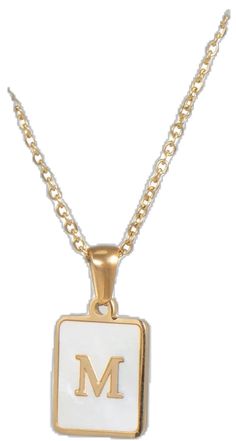 18k Gold Plating Adrianna Pearl Chain Necklace Elegant Gold Monogram Necklace, Elegant Tan Monogram Initial Necklace, Classic Gold Plated Initial Pendant Necklace, Elegant White Monogram Jewelry, Elegant Personalized Tan Initial Necklace, Classic Clavicle Chain Initial Necklace, Classic White Initial Necklace, Elegant Tan Initial Pendant Necklace, Trendy Gold Charm Necklaces With Pearl Charm