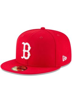 Main image for New Era Boston Red Sox Mens Red Basic 59FIFTY Fitted Hat. Red Fitted Hat, Red Sox Hat, New Era Logo, Sox Hat, Go Red, Boston Red, Fashion Logo, Fitted Hat, Boston Red Sox