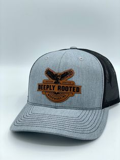 Let us turn your business logo in a a custom leather patch and apply it to a hat of your choice. This listing is for one hat with a custom patch , We can do any design shape and size. This hat is perfect fit for anyone with the one size fits all mesh snap back. We offer either the Richardson 112 in many colors or the Yupoong 6606 in camo, both hats are snapback a one size fits all! CARE OF the HAT: patches shouldn't be cleaned at all but if need to sponge can be used slighly using little water h Designer Caps, Custom Patch, Leather Engraving, Custom Caps, Hat Patches, Custom Patches, Leather Hats, Patch Design, Custom Hats