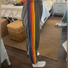 Lightly Worn! Sporty Multicolor Long Pants, Multicolor Athleisure Bottoms For Loungewear, Sporty Multicolor Loungewear Bottoms, Sporty Multicolor Relaxed Fit Bottoms, Sporty Multicolor Bottoms With Relaxed Fit, Multicolor Relaxed Fit Athleisure Bottoms, Sporty Multicolor Full-length Bottoms, Sporty Multicolor Full Length Bottoms, Aviator Nation Sweatpants