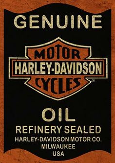 an old fashioned harley davidson oil sign