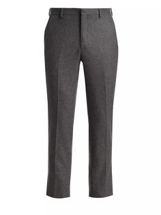 Crafted of premium Italian wool, these slim-fit trousers from Ralph Lauren are timeless style defined. With flat front, built-in belt loops, and generous side and back pocketing, they're equal parts refined and versatile-perfect for work or weekend. Subtle button welt pockets and zip fly detailing complete the tailored look. Twill Trousers, Clothing Pants, Slim Fit Trousers, Tailored Pants, Tailored Trousers, Polo Ralph Lauren Mens, Personal Shopping, Timeless Classic, Welt Pockets