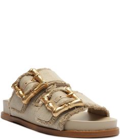 Schutz Enola Sporty Casual Bamboo Buckle Slides | Dillard's Sporty Sandals, Bahama Mama, Sporty Sandal, City Vibes, Wardrobe Room, Sporty Casual, Flatform Sandals, Stylish Sandals, Buckle Sandals