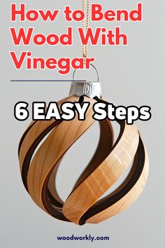 a wooden ornament with the words how to bend wood with vinegar 6 easy steps