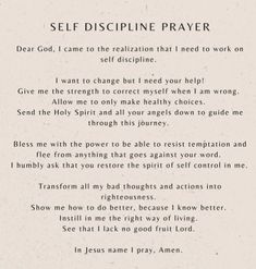 a poem written in black and white with the words self disliping prayer