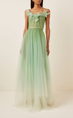 Green Tulle Dress, State Dinner, Colored Wedding Dress, Green Tulle, Fairytale Dress, Romantic Dress, Gala Dresses, Fancy Outfits