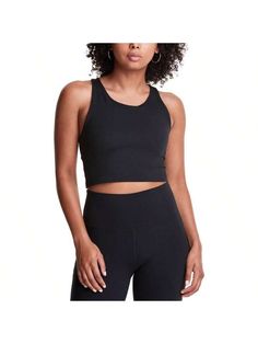 Champion's soft touch crop top is a cute and sporty pick designed to help get you through a workout or those warm days. 
Cropped fit 
Round neckline; pullover styling; racerback with embroidered logo patch 
Polyester/elastane 
Machine washable 
Imported 
Women's Sport Soft Touch Crop Top Black     Plain    Women Activewear, size features are:Bust: ,Length: ,Sleeve Length: Crop Tops Online, Strappy Crop Top, Champion Shorts, Cropped Crewneck, Petite Jacket, Sleeveless Crop Top, A Workout, Junior Outfits, Crop Sweatshirt