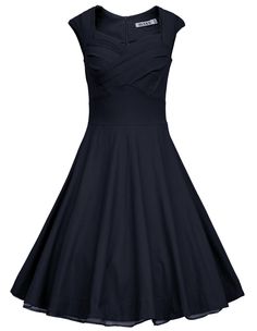 Amazon.com: MUXXN® Women 1950s Vintage Retro Capshoulder Party Swing Dress: Clothing Fest Outfits, Pleated Bodice, Hello Summer, Looks Style, Mode Style, Swing Dress, Fashion Sense, Look Fashion, Heart Shape