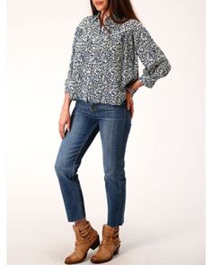 Stetson Women's Floral Long Sleeve Blouse Fall Rayon Tops For Day Out, Fall Day Out Rayon Tops, Rayon Tops For Fall Day Out, Relaxed Fit Floral Print Viscose Blouse, Relaxed Fit Viscose Blouse With Floral Print, Spring Viscose Blouse In Relaxed Fit, Fall Day Out Viscose Tops, Spring Viscose Blouse With Relaxed Fit, Spring Rayon Blouse With Blouson Sleeves