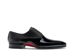 If you've ever wanted to experience the feeling of walking the red carpet of a major event, then the Óscar is the Oxford for you. A mix of soft Napa and patent leathers create a refined formal silhouette. The Óscar features our famous double Artesano sole, where the sole is wrapped onto the upper on both the inner and outer arch and then hand-stitched by our master artisans. To add a dramatic effect, the sole has been hand-painted in our Grana colorway that will not go unnoticed. Fitted Dress Shoes With Rubber Sole For Parties, Elegant Calf Leather Dress Shoes With Rubber Sole, Fitted Dress Shoes With Red Sole For Party, Fitted Party Dress Shoes With Red Sole, Luxury Dress Shoes With Rubber Sole For Formal Occasions, Classic Fitted Dress Shoes With Red Sole, Luxury Pointed Toe Dress Shoes For Wedding, Luxury Pointed Toe Wedding Dress Shoes, Elegant Fitted Dress Shoes With Red Sole