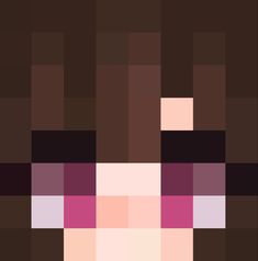 the face of a woman with brown and pink squares