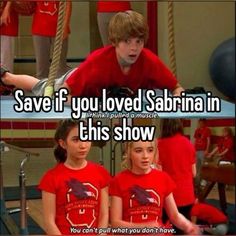 two kids in red shirts with the caption save if you loved sarina in this show