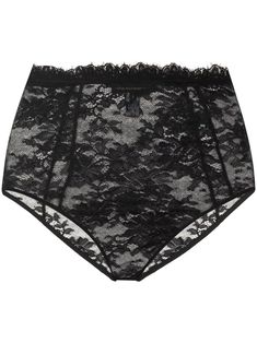 black floral-lace detailing high waist stretch-design Just a reminder that this piece must be tried on over your own garments. Chic Fitted Bottoms With Delicate Lace, Black Lace Bottoms With Delicate Details, Black Delicate Lace Bottoms, Black Lace Bottoms With Delicate Lace Detail, Party Bottoms With Contrast Lace Detail, Party Bottoms With Contrast Lace, Black Fitted Bottoms With Delicate Lace, Fitted Black Bottoms With Delicate Lace, Black Bottoms With Contrast Lace For Party