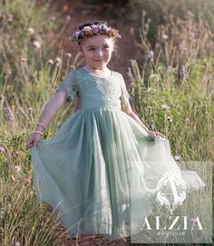 Sage Green Flower Girl Tulle Dress - Etsy Flower Girl Dresses Green, Sage Flower Girl Dress, Flower Girl Tulle Dress, Sage Green Flowers, Girls Tulle Dress, Flower Girl Dresses Tulle, Green Flower, Fall Flowers, Girl Dresses