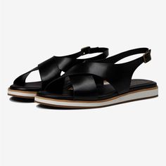 Cole Haan Cross Band Leather Slingback Sandal. Size: 8b. Color: Black. Brand New And Never Worn. Has Shoebox. Black Open Toe Slingback Sandals With Leather Footbed, Black Slingback Sandals With Leather Footbed, Black Leather Slingback Sandals With Leather Footbed, Black Leather Lined Slingback Sandals For Summer, Black Leather Slingback Pumps With Adjustable Strap, Black Cushioned Slingback Sandals, Black Slingback Sandals With Cushioned Footbed And Open Heel, Black Open Toe Slingback Sandals With Leather Lining, Black Leather Slingback Sandals With Leather Sole