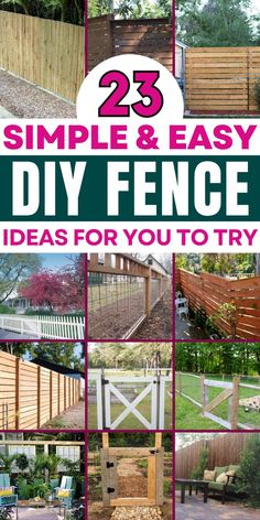 25 simple and easy diy fence ideas for you to try in the garden or yard