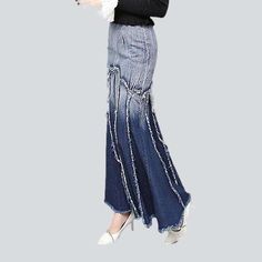 Introducing our 2023 Autumn Collection's must-have piece ââ‚?the contrast color embroidered denim skirt! Y2K-inspired and crafted with modern sophistication. this long. high-waisted piece offers a sleek. flattering fit and a unique zipper closure that blends functionality with style.Why You'll Love It Y2K Allure: Tap into the nostalgia of the early 2000s with this timeless piece. High-Waisted & Flattering Fit: Designed to hug your silhouette. this skirt will give your look a touch of sleek sophi Embroidered Denim Skirt, Denim Skirts Online, Womens Denim Skirts, The Early 2000s, Autumn Collection, Denim Color, 2023 Autumn, Embroidered Denim, Different Outfits