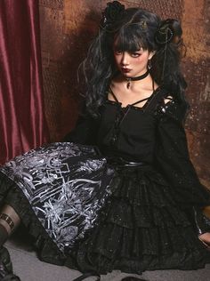 ❤︎Sakura Love Lolita Heart Dark Gothic Dress❤︎ Dark Gothic, Gothic Dress, Black Dress, Black