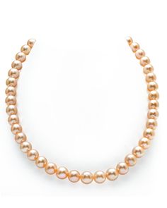 This 7-8mm Peach Freshwater pearl necklace is certain to be a favorite for any occasion. This pearl necklace is compiled of high-quality AAAA quality hand-picked pearls with 'Very High' grade luster, our highest grade available in every category. The pearl necklace is a beautiful peach color and comes affixed with an elegant 14K gold clasp.. Strand Of Pearls, Peach Necklace, Peach Jewelry, Pearl Necklace Designs, Freshwater Pearl Jewelry, Versatile Jewelry, Cultured Pearl Necklace, Clasp Necklace, Buy Necklace