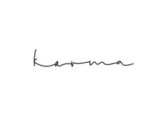 the name karrna written in cursive writing on a white background with black ink