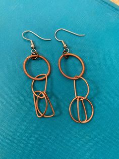 Copper chain link earrings Modern Linked Metal Hoop Earrings, Metal Chain Drop Earrings, Modern Metal Link Hoop Earrings, Modern Dangle Earrings With Hook And Links, Modern Link Chain Earrings, Modern Chain Drop Earrings, Modern Metal Earrings With Hook Style, Modern Metal Earrings With Hooks And Links, Elegant Dangle Earrings With Hook And Links