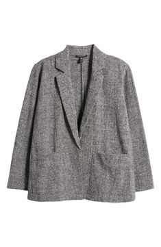 Crafted from organic cotton with a hint of stretch, this relaxed take on a classic notched-lapel blazer is ideal for the office and beyond. 29" regular length; 28" petite length Open front
 Notched collar Front patch pockets 99% organic cotton, 1% elastane Dry clean Imported Classic Everyday Blazer With Lapel Collar, Classic Blazer With Lapel Collar For Everyday, Classic Tailored Everyday Blazer, Tailored Blazer With Lapel Collar For Everyday, Elegant Everyday Blazer With Notch Lapel, Classic Tailored Blazer For Everyday Wear, Classic Tailored Blazer, Relaxed Fit Single-breasted Blazer For Work, Relaxed Fit Single Breasted Blazer For Work