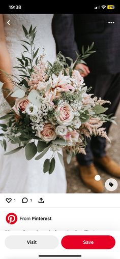 an image of a bride and groom with flowers on their wedding day, taken from pinterest