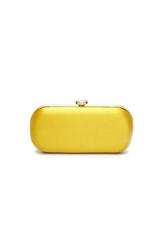 The Limoncello Yellow Bella Clutch is a bold yellow bridal handbag, crafted with duchess satin by Italian artisans featuring a lively pop of color. Planning a maximalist wedding day or looking to make a powerful statement at your next gala? Inspired by Italy’s Amalfi Coast, a coastline featuring terraced vineyards and cliffside lemon groves, this luxury handbag will make a statement on your wedding day, at a red-carpet affair, or on a tropical destination trip. First seen on celebrity stylist Micaela Erlanger during her Miami wedding weekend, the Limoncello Yellow Bella Clutch is a refreshing, chic, and colorful bridal clutch. The Bella Clutch was inspired by a vintage oval-shaped sapphire ring that founder, Maria Caruso-Martin commissioned as a nod to the honorable Princess Diana. The com Chic Yellow Clutch For Gift, Chic Yellow Clutch For Formal Occasions, Chic Yellow Clutch As Gift, Chic Yellow Clutch As A Gift, Elegant Yellow Bags For Formal Occasions, Elegant Yellow Bag For Formal Occasions, Elegant Yellow Formal Bags, Elegant Yellow Formal Bag, Chic Yellow Rectangular Clutch