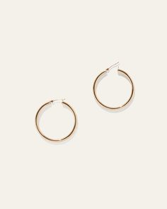 14K Gold XLarge 40MM Tube Hoops Classic Rose Gold Hoop Earrings, Classic Tarnish Resistant Hoop Earrings, Classic 14k Gold Hoop Earrings, Classic Hoop Earrings With Shiny Finish, Classic Hoop Earrings For Everyday Elegance, Classic Hoop Earrings For Everyday, Classic Everyday Hoop Earrings, Back To Black, Black Charcoal