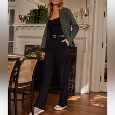 Comfy Material But Still A Classy Look. Fake Back Pockets. Women Trousers Design, Rehearsal Dinner Outfits, Tie Waist Pants, Sailor Fashion, Sea Urchin, Trouser Style, Casual Work Outfits, Jumpsuit Trousers, Pleated Pants