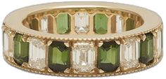 Luxury Tourmaline Rings, Luxury Tourmaline Rings With Rose Cut Diamonds, Luxury Green Diamond Ring With Gemstone Accents, Luxury Tourmaline Emerald Ring, Luxury Multi-stone Tourmaline Ring, Luxury Tourmaline Jewelry With Rose Cut Diamonds, Erin Gates, Colored Stones, Boston Ma