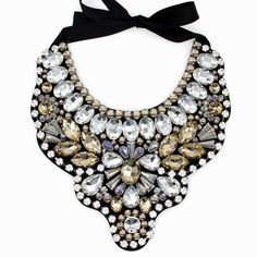 Collar Fashion, Big Necklace, Collar Choker, Bib Collar, Necklace Bead, Statement Choker Necklace, Long Chain Necklace, Trendy Necklaces, Crystal Chain