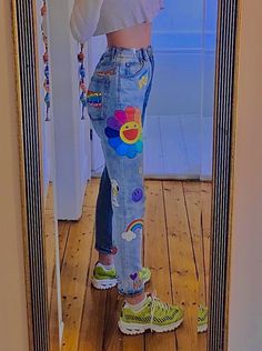 Diy Pants, Cute Skirt Outfits, Painted Denim, D B