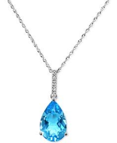 in stock Formal Blue Topaz Drop Necklace, Blue Topaz Teardrop Necklace For Formal Occasions, Formal Blue Topaz Teardrop Necklace, Formal Teardrop Blue Topaz Necklace, Formal Blue Topaz Teardrop Pendant Necklace, Macy's Blue Jewelry With Diamond Accents, Macy's Blue Diamond Accented Jewelry, Macy's Formal Gemstone Necklaces, Macy's Blue Diamond Accent Jewelry