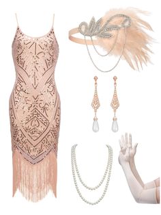 an assortment of accessories including necklaces, bracelets and headpieces are shown