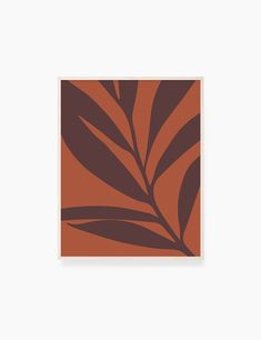 LEAF. MINIMALIST BOTANICAL BOHO ART. BURNT ORANGE, BROWN. Printable Wall Art Illustration. Plant Illustration Art, Burnt Orange Paint, Leaf Abstract, Earth Illustration, Illustration Kunst, Printable Wall Art Quotes, Wall Art Illustration, Abstract Botanical, Paper Moon