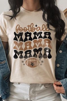 FOOTBALL MAMA UNISEX SHORT SLEEVE100%COTTON,HEATHER(52%COTTON,48%POLY),ATH.HEATHER,BLACK HEATHER(90%COTTON,471%POLY) Size Measurement (inch): S: 36 (BUST), 18 (WAIST), 18 (HIPS), 28 (LENGTH) M: 40 (BUST), 20 (WAIST), 20 (HIPS), 29 (LENGTH) L: 44 (BUST), 22 (WAIST), 22 (HIPS), 30 (LENGTH) About Us: Welcome to Lizzie's! We hope you find unique pieces you'll love for years! We've been in the fashion business since 2016. You'll love our products and more importantly you'll love our customer service. Black T-shirt For Game Day In Summer, Black Casual T-shirt For Football Season, Casual Black T-shirt For Football Season, Black Team Spirit Tops For Summer, Black Retro Top For Game Day, Casual Tops With Sublimation Print For Football Season, Athletic Wear Womens, Mama Tee, Long Sleeve Tank Top