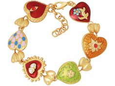 PRICES MAY VARY. Add a dramatic touch to your wrist with these statement charm bracelet featuring colorful stones for truly stand-out style Made from high quality zinc alloy, various coloful retro heart pendants, adjustable fit with 2" extender and lobster clasp Perfect touch for daily casual look or also can be worn for formal event or evening party, choice is yours Available in set of necklace, earrings and bracelets, also as single items Our motto is Confidence - if you have it, you can make Chunky Costume, Maximalist Jewelry, Retro Heart, Cool Jewelry, Colorful Stones, Heart Pendants, Cool Gifts For Women, Layered Jewelry, Butterfly Charm