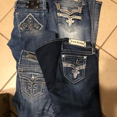 I Have 3 Pair Of Rock Revival And A Pair Of Miss Me Jeans. They Are All In Great Condition! I’m 5’7 And They Are Borderline Too Short. I Like My Length A Little Longer. Would Fit A 5’4-5’6 Perfect. Trades Welcome Short I, Rock Revival Jeans, Designer Jeans, Rock Revival, Miss Me Jeans, Too Short, Miss Me, Women Jeans, Women Shopping