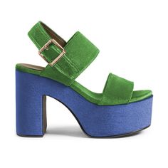 TAAFO Green Velvet Platform High Chunky Heels Women's Sandals Open Toe Ladies Buckle Strap Shoes FT02-4 Green Chunky Platform Sandals With Round Toe, Trendy Green Heels With Buckle Closure, Chic Green Heels With Buckle Closure, Green Wedge Sandals With Heel And Ankle Strap, Green Platform Sandals For Party, Green Platform Heels With Ankle Strap, Green Ankle Strap Heels With Buckle Closure, Green Block Heel Sandals With Heel Loop, Green Sandals With Heel Loop And Block Heel