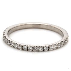 Ninacci 14K White Gold Halfway Band with Pave Micro-Set Round Diamonds - 0.37 Carat Total Diamond Weight - Size 8.5 White Gold Set, Delicate Design, Everyday Life, Round Diamonds, The Magic, Perfect Fit, Diamonds, White Gold, Sparkle