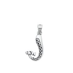 Sterling Silver Octopus Tentacles "J" Hook Fish Pendant Oxidized Charm 925 New Jewelry Female Unisex All our silver jewelry is crafted from .925 silver also commonly referred to as sterling silver. Sterling silver is the standard for beautiful high-quality silver jewelry and cannot be replicated by lower priced silver plated jewelry. It is 92.5% pure silver, mixed with alloys to add strength and durability to stand the test of time. Keep your fine jewelry shiny and elegant by storing it properly. Jewelry needs to be stored in a dry area, preferably away from air in a jewelry box or plastic bag. Avoid exposure to harsh chemicals. Use a polishing cloth to remove tarnish build-up over time. Size: One Size.  Age Group: adult. Octopus Tentacles, Tarnish Remover, Fish Pendant, Silver Plated Jewelry, New Jewelry, Plated Jewelry, Pure Silver, Plastic Bag, Octopus