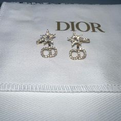 Christian Dior Claire D Lune Earrings. Used But In Brand New Condition Pouch And Box Included. Dior Gold, Dior Jewelry, Earrings Color, Christian Dior, Dior, Jewelry Earrings, Pouch, Women Jewelry, Brand New