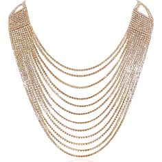 PRICES MAY VARY. STYLISH DESIGN - You'll effortlessly transform any look with this statement gold tone cubic zirconia necklace. With sparkling layers of delicate simulated diamond chains, this elegant yet trendy rhinestone chunky bib necklace perfectly compliments wedding, formal, and party looks. SUPERIOR QUALITY - Every detail has been fine-tuned for maximum quality, longevity, and comfort. Approximate Measurements: 16.5 inches long with 3.5 inch extension. Cubic zirconia and high-shine gold t Cheap Statement Chain Necklace For Formal Occasions, Affordable Statement Necklaces For Wedding, Cheap Gold Rhinestone Necklace For Formal Occasions, Cheap Gold Rhinestone Necklace For Party, Cheap Gold Rhinestone Statement Necklace, Affordable Gold Jeweled Rhinestone Necklace, Luxury Gold Rhinestone Necklace For Evening, Affordable Glamorous Gold Rhinestone Necklace, Cheap Statement Chain Necklace For Formal Events