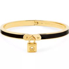 Brand New With Tags Lock & Spade Collection Black & Gold Kate Spade Bangle Absolutely Stunning Comes With Dust Bag Turn & Lock Clasp Closure Same/Next Day Shipping Kate Spade Elegant Black Jewelry, Elegant Black Kate Spade Jewelry, Black And Gold Jewelry, Kate Spade Bangle, Jewelry Lookbook, Spade Jewelry, Kate Spade Jewelry, Charm Bangle, Bracelet Stack