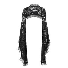 Gothic Floral Lace Bell Sleeves Shrug Top - Vedlit Gothic Bolero, Steampunk Mode, Victorian Witch, Shrug Top, Gothic Lace, Lace Shrug, Dark In Love, Lace Cape, Goth Outfit